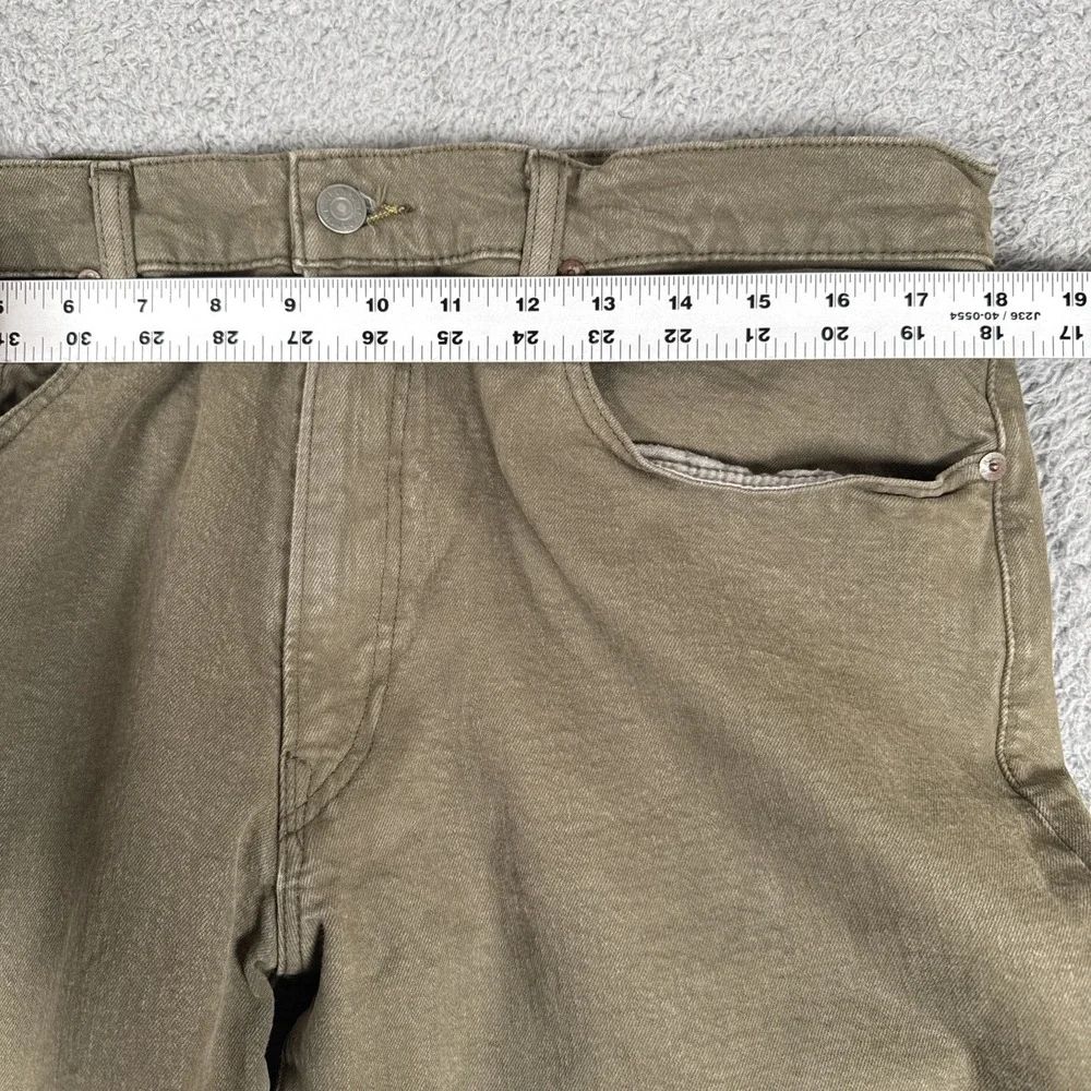 Polo Ralph Lauren Hampton Jeans Men 36x32 Olive Green Relaxed Straight Leg Denim